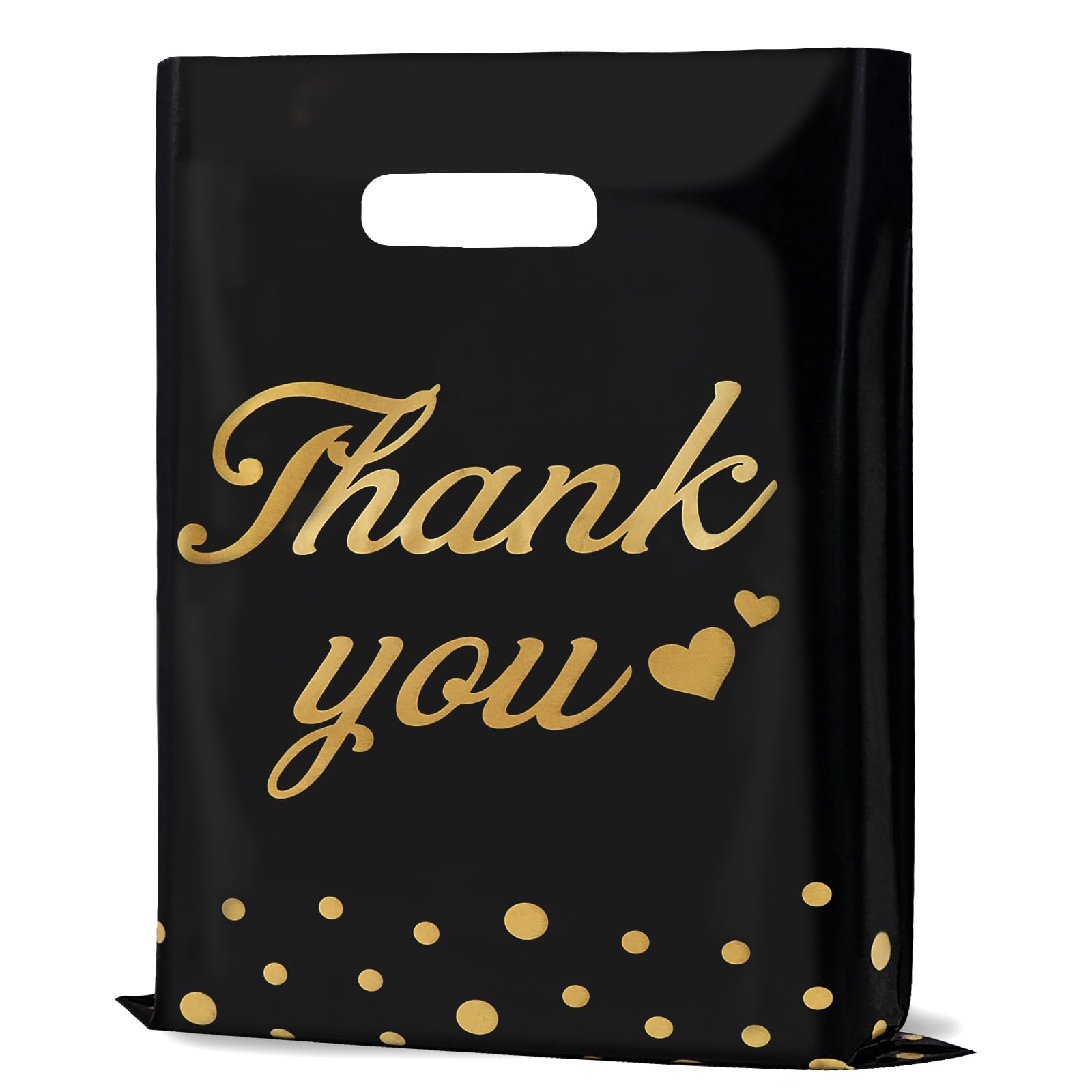 12"x15" Thank You Bags for Business Small Shopping Bags 100Pcs, 2.36Mil Extra Thick Plastic Merchandise Gifts Bag for Packaging Products, Retail