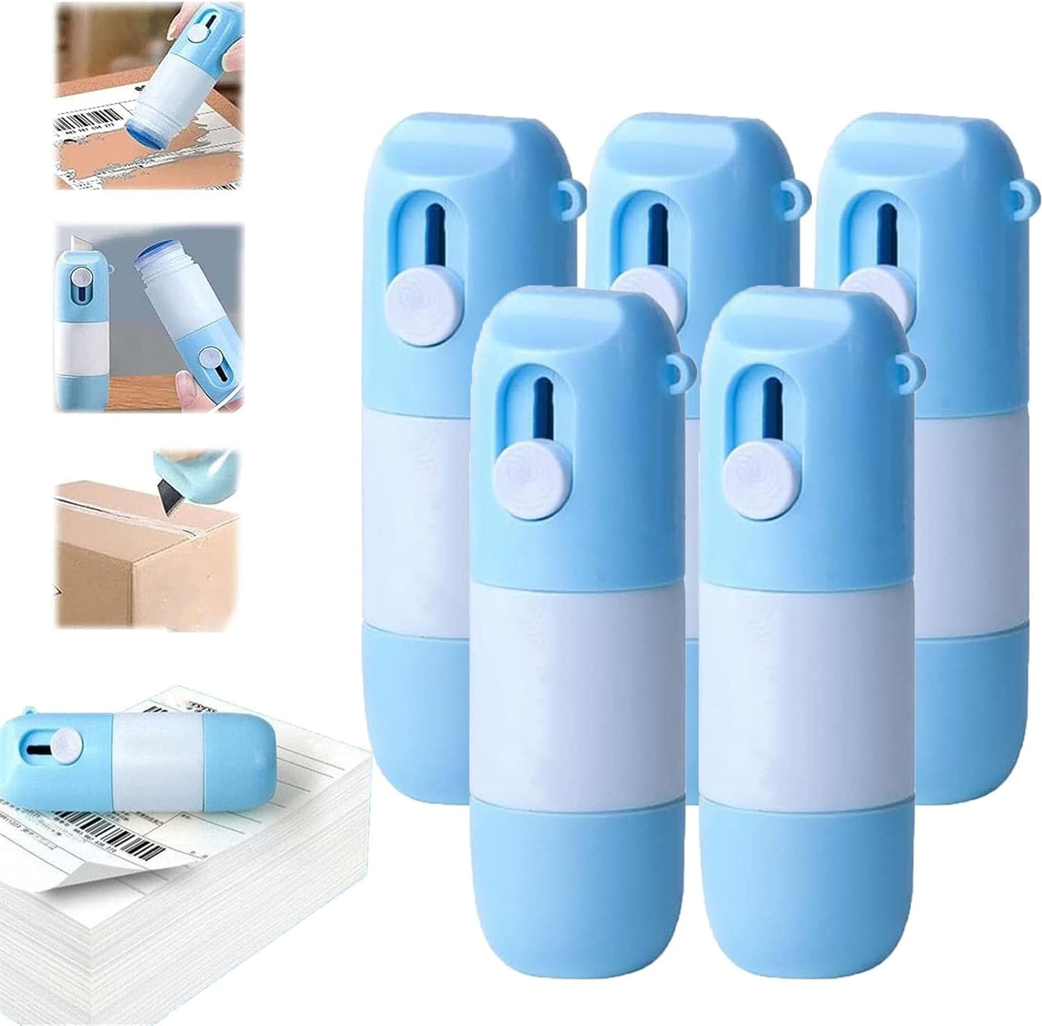 Eeiiey Thermal Paper Correction Fluid with Unboxing Knife - Thermal Paper Data Protection Fluid,Portable Information Anti-Leakage Protection Correction Fluid for Package Labels,Bills (5 Pcs)