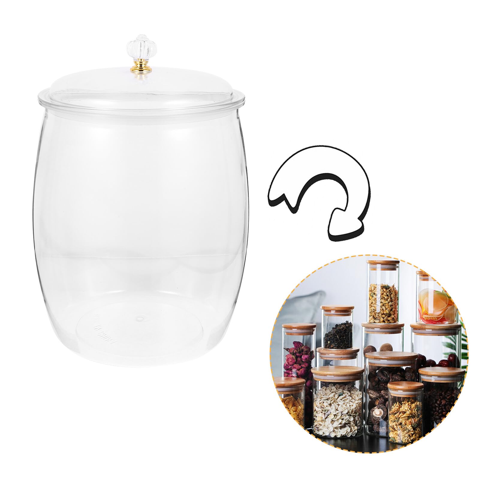 Tarro Hermético Transparente para Encurtidos y Almacenamiento de Alimentos Recipiente Reutilizable para Cocina y Fermentación para Vegetales y Té el Hogar