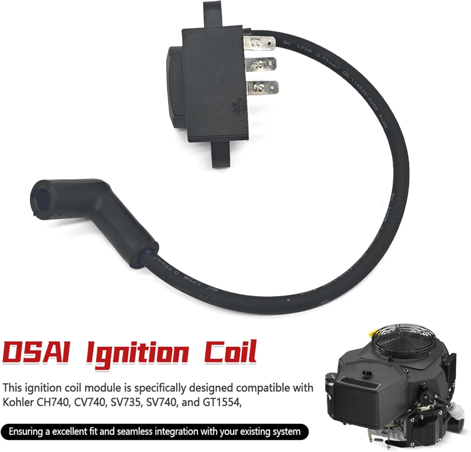 24-584-90-S 24-755-172-S 24-755-173-S Ignition Coil DSAI Module Fit for Kohler CH740 CV740 SV735 SV740 GT1554 Engine Replace 24-584-49-S 24-584-53-S 24-584-64-S 24-584-89-S