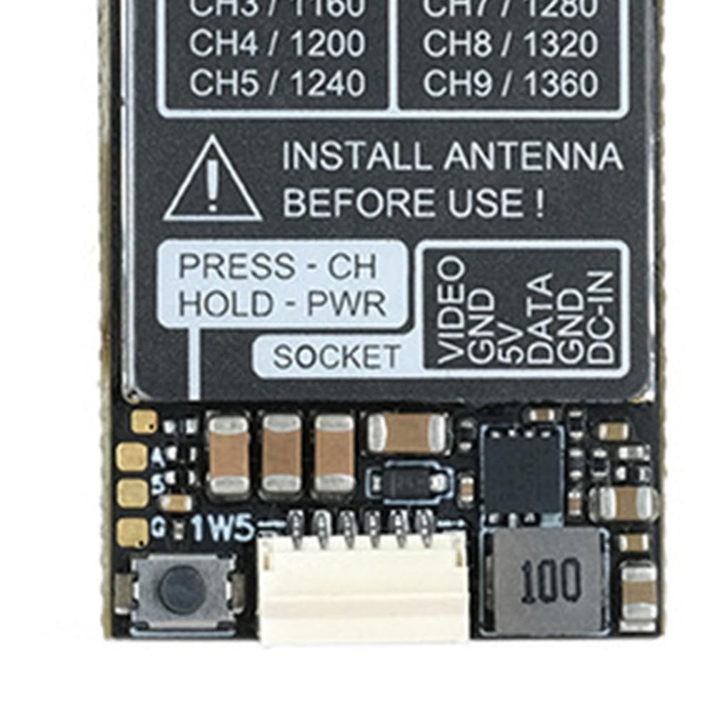 Receptor FPV 1,3,6 W Módulo de Transmisión de Imagen + Antena para Piezas de Repuesto para drones FPVRC