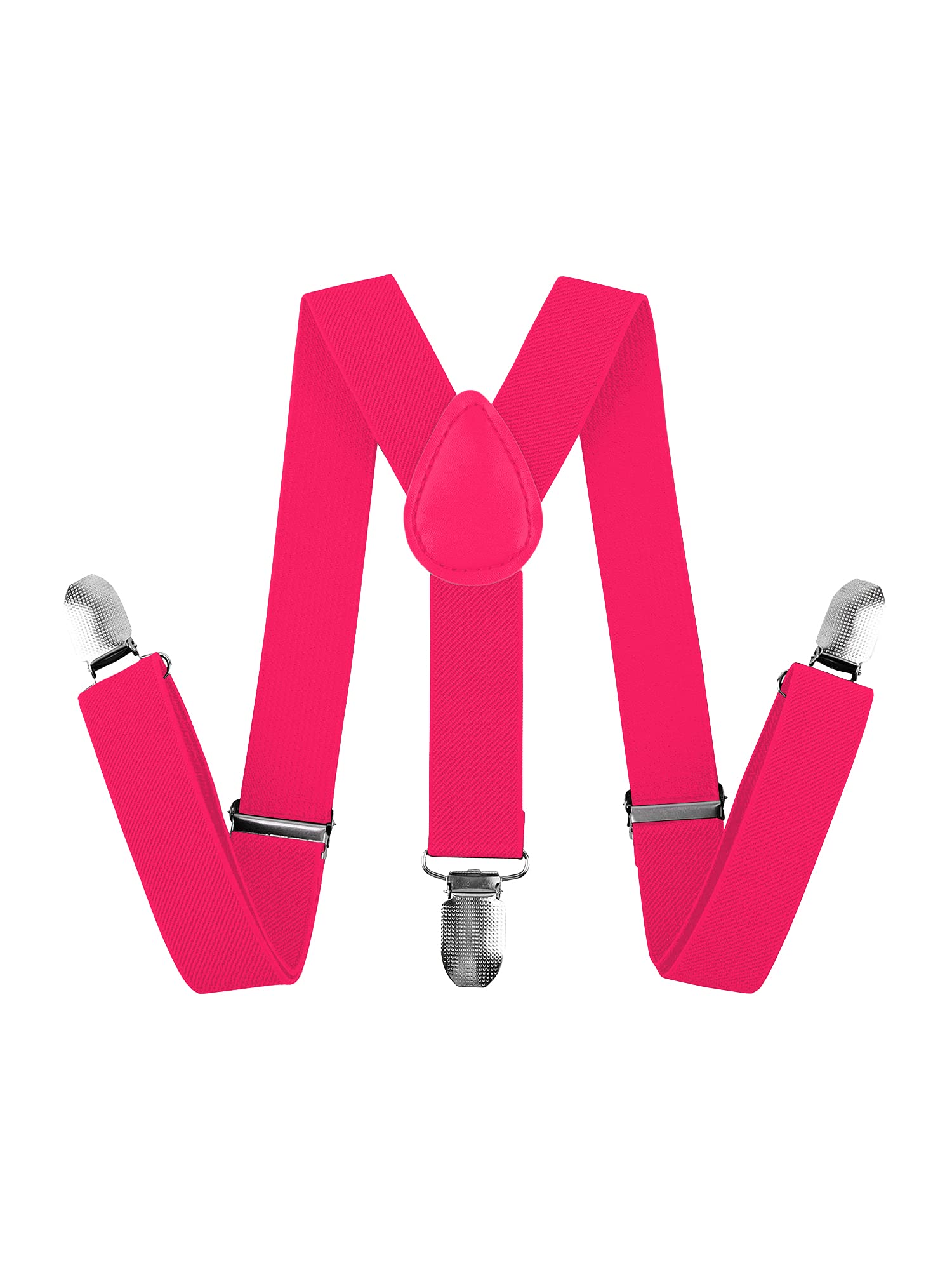 WickedFun Girls Boys Women's Mens Ladies Adjustable Braces Suspenders Fancy Dress Unisex (Hot Pink)