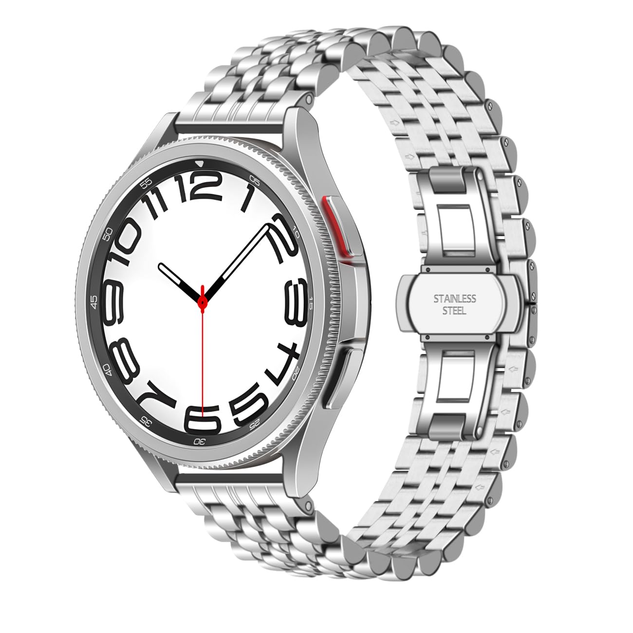Compatible con Samsung Galaxy Watch 6/5/4 Band/Active 2 correas de 40 mm 44 mm, 4 Classic 46 mm 42 mm/Galaxy 3 de 41 mm, 20 mm, correa de repuesto de metal de acero inoxidable dorado para