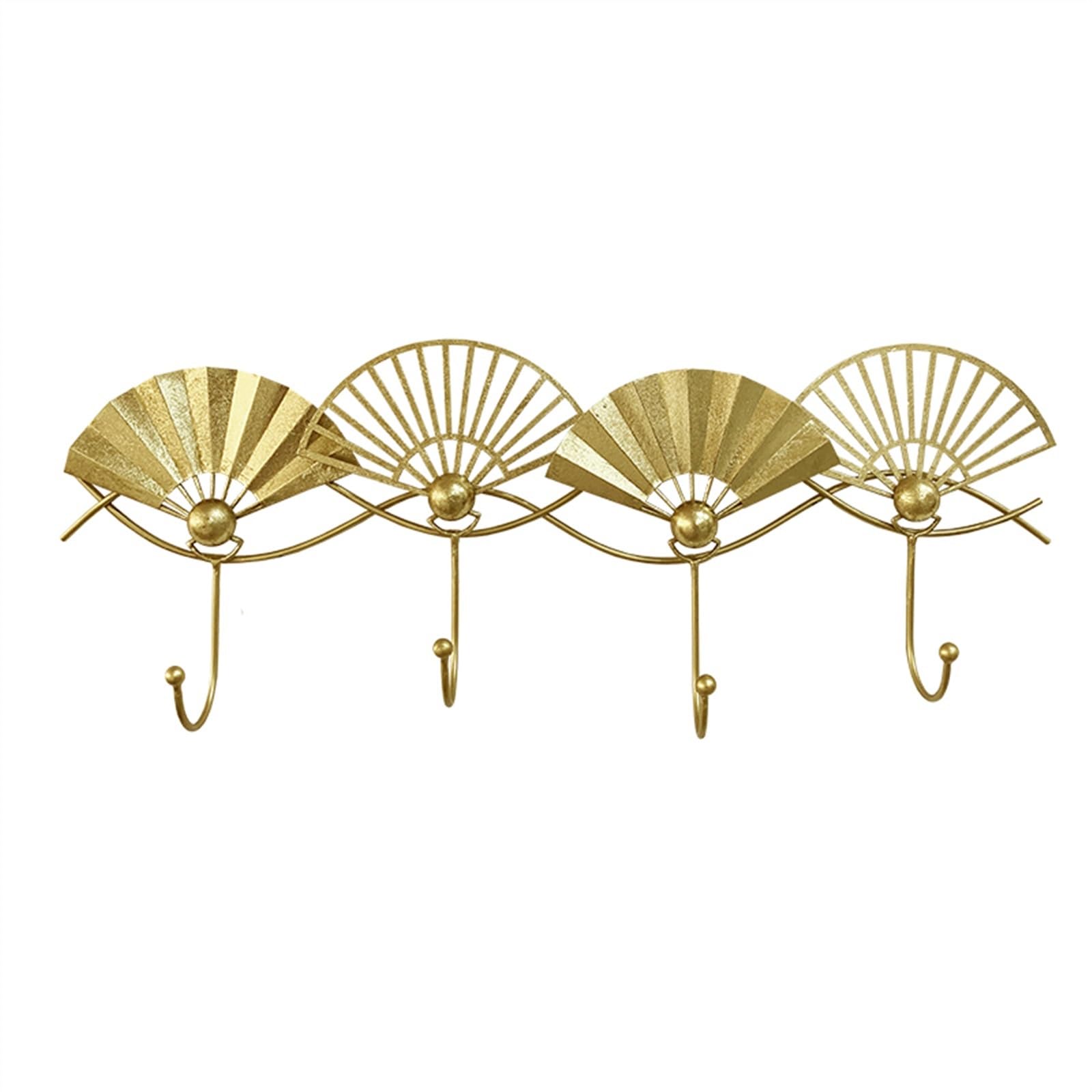 zhangrui1888 Coat Rack Shelf Wall Mounted Iron Wall-Mounted Coat Hooks Gold Hanging Rack Entryway Clothes Behind The Door Creative