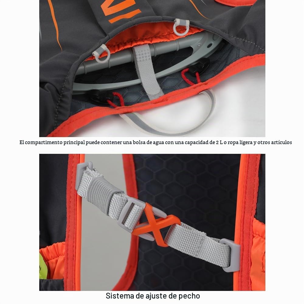 Lixada 5L Mochila de Hidratación para Senderismo con 1 * 1.5vejiga de Agua y 2 * 450ML Botellas de Agua Blandas Mochilas Hidratación para Al Aire Libre Ciclismo Camping Senderismo Alpinismo
