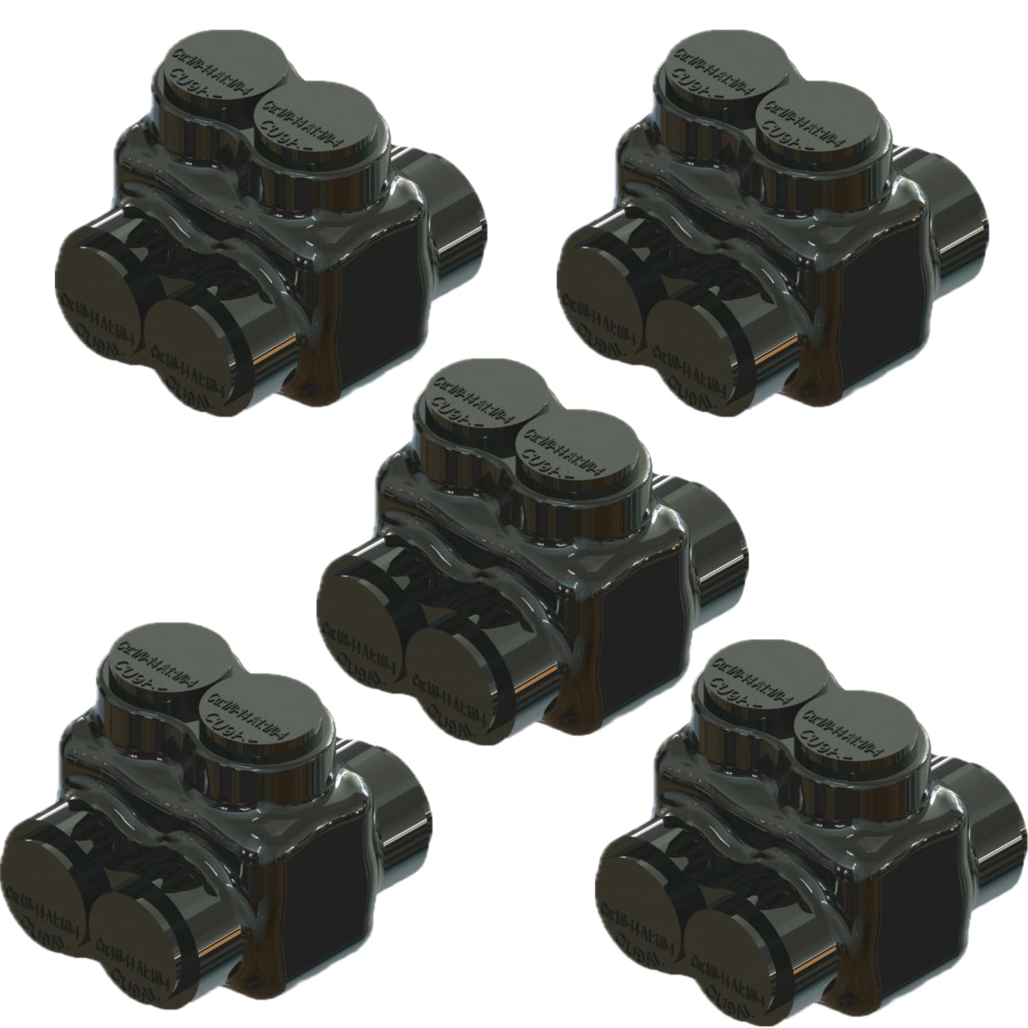 Insulated Splice Connector 2 Ports Wire Connectors 4-14AWG Wide Dual Side Entry Polaris Connector Aluminum and Copper Insulated Wire Connector Pre-Filled with Oxide Inhibiting Compound (Pack of 5)