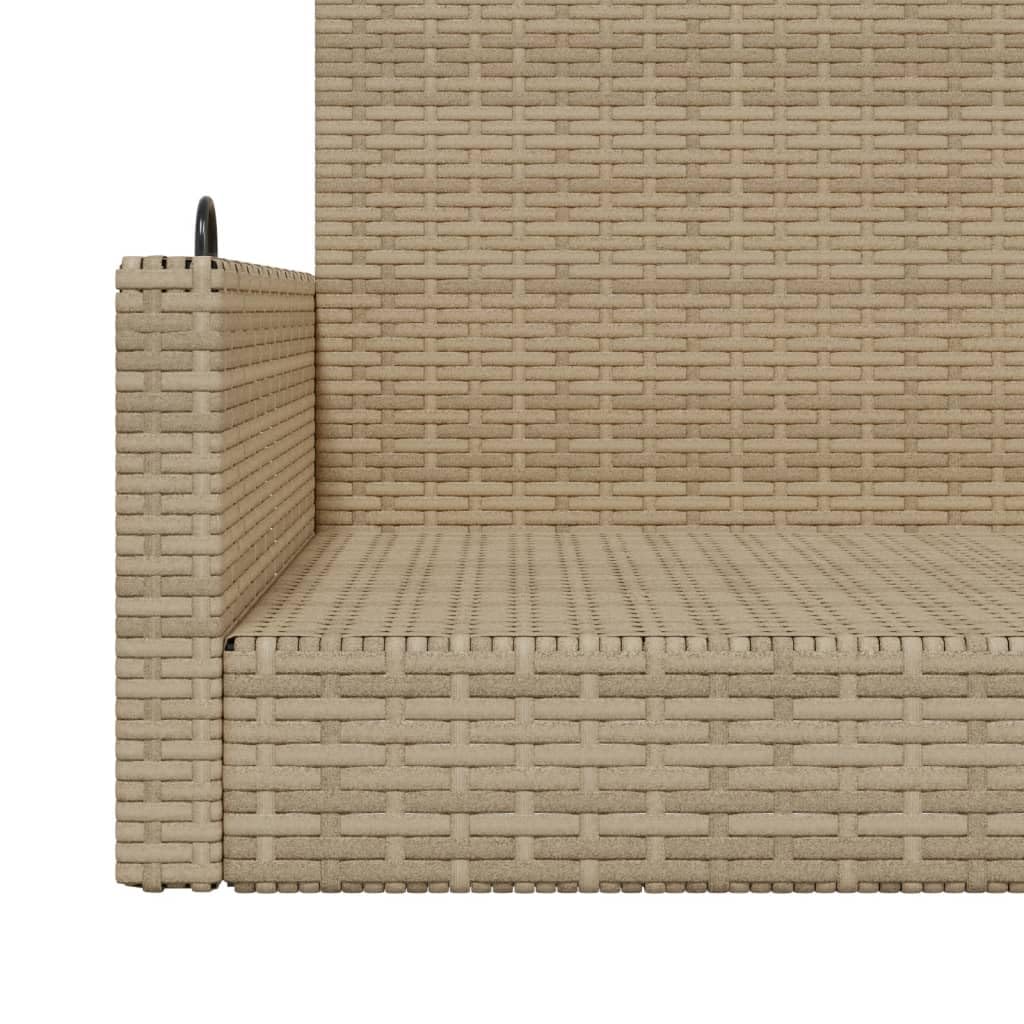 ShGaxin Banco Columpio de ratán sintético Beige 119x56x48 cm, Columpio Jardin Exterior, Balancin Jardin Exterior, Muebles Jardin Exterior, Balancin Balcon - 365628