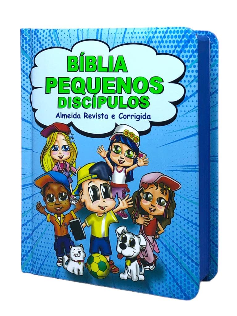 Bíblia Pequeno Díscipulos Azul com Harpa Avivada e Corinhos