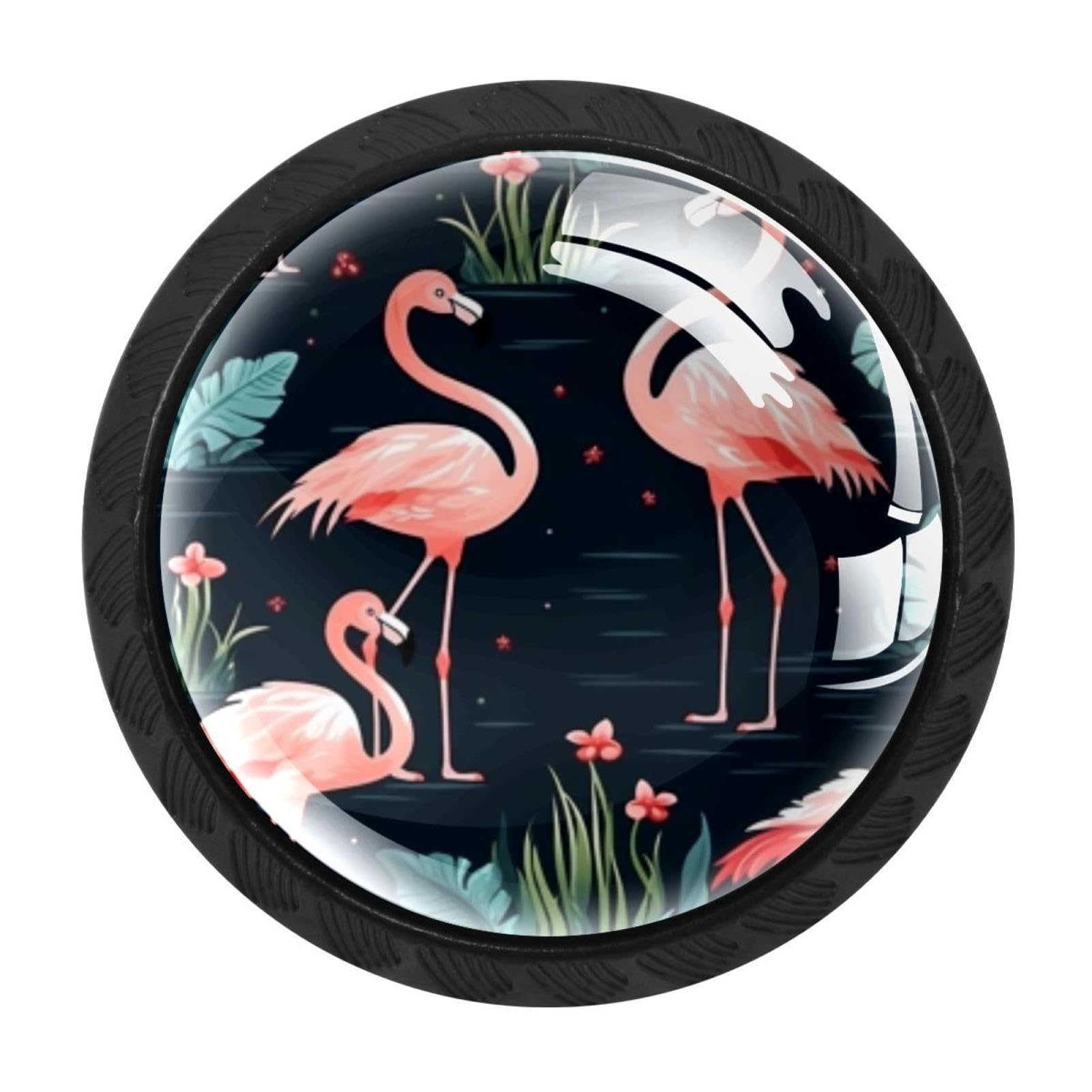 Chenzzzz Multicolored 19 4 Pack Flamingo Rainforest Kitchen Cabinet Knobs Drawer Knobs Dresser Knobs Matte Black Zinc Knobs Drawer Pulls Door Knobs Dresser Drawer Handles Knobs For Dresser Drawers
