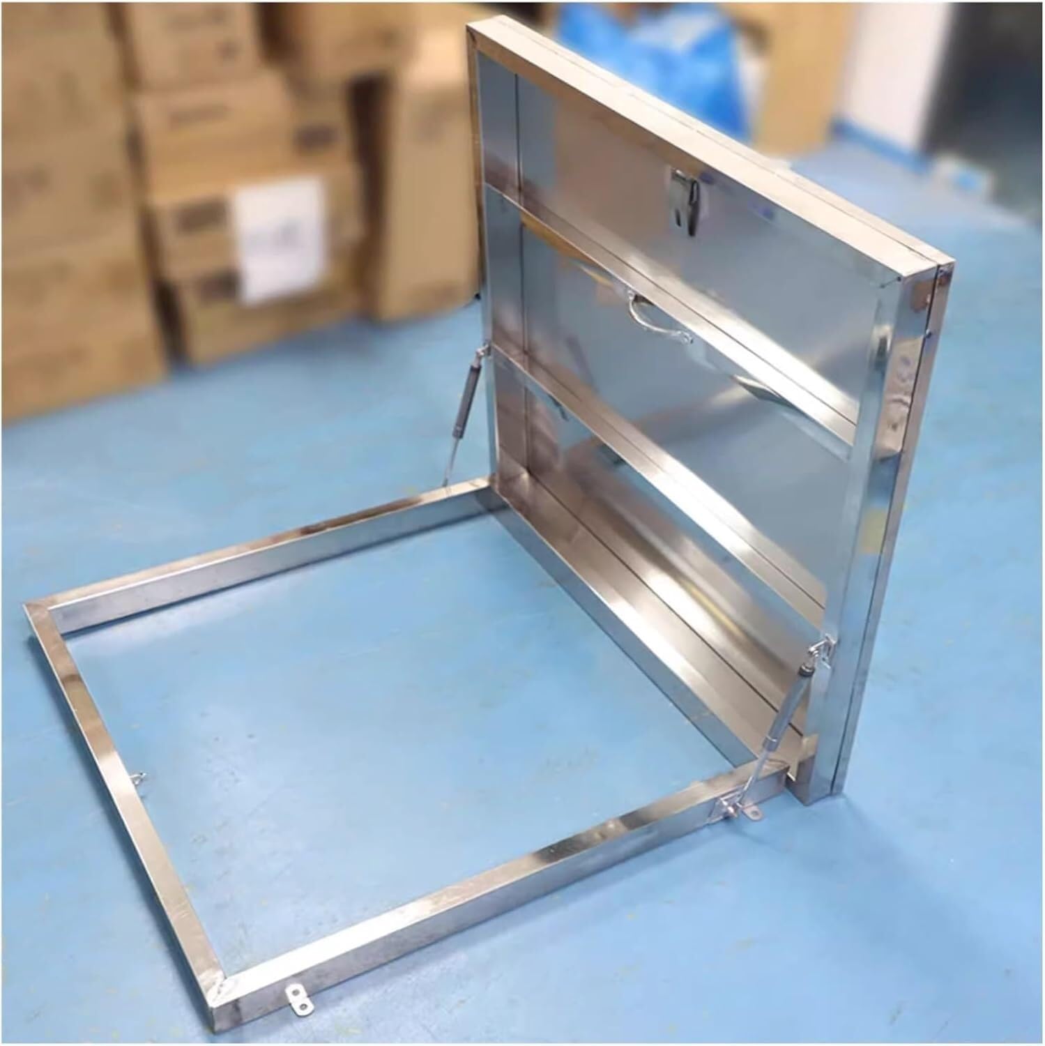 VUIKLCty Square Attic Staircase Exit Cover, Steel Attic Skylight Cover, Manhole Cover With Buckle Lock(65 * 65cm)