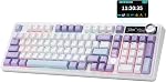AJAZZ AK980 Mechanical Gaming Keyboard with Smart Display & Knob,98% Wireless Keyboard Tri-Mode BT/2.4G/USB-C, Hot Swappable, PBT Keycaps, with RGB Light for Win & Mac(Purple,Murad Switch)