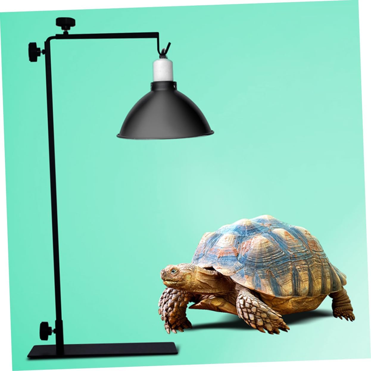 Happyyami Adjustable Reptile Lamp Stand Metal Lamp Rack for Fluorescent Heat Lights Safe Easy Setup for Pet Enclosures