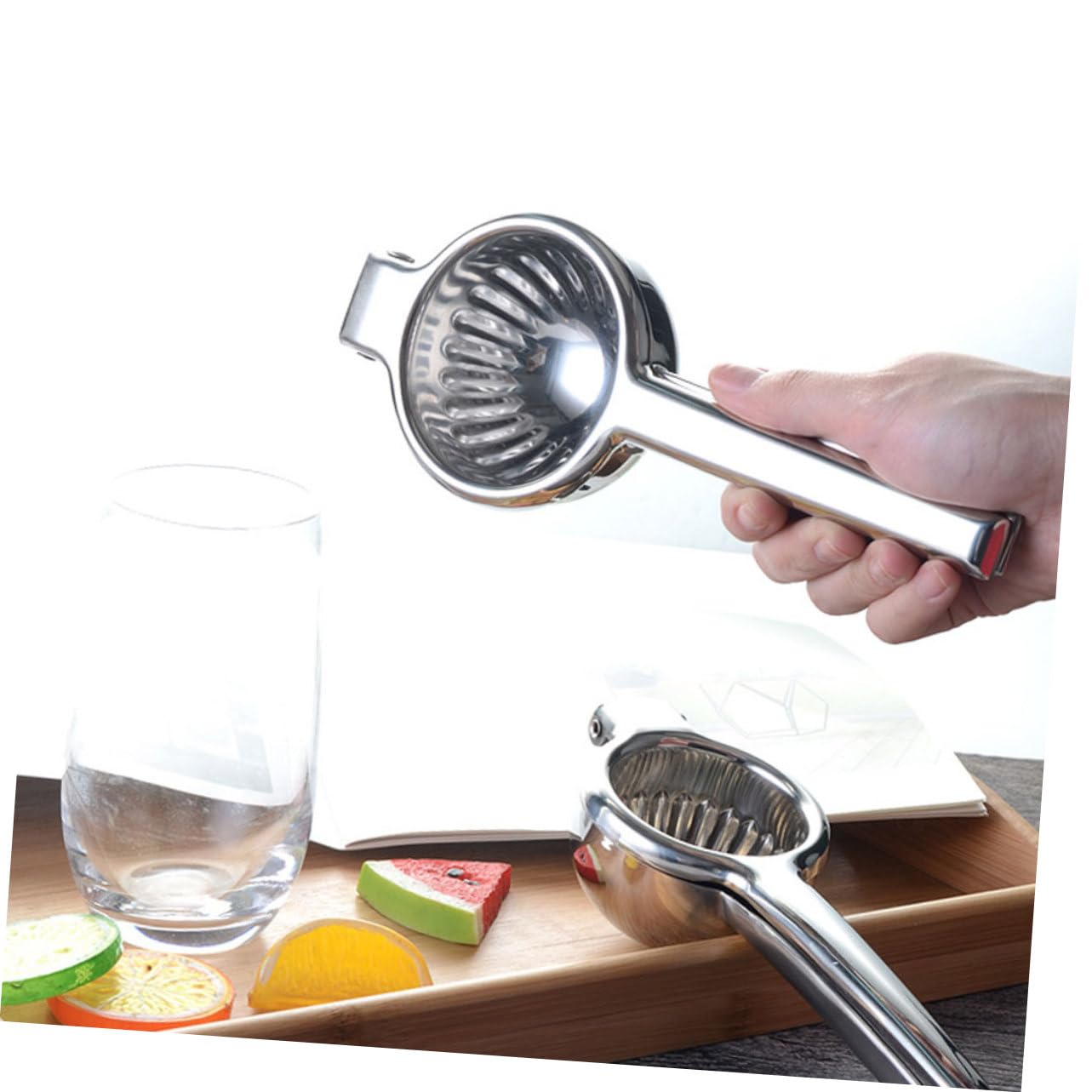 1Pieza Exprimidor Manual Inoxidable para Herramienta de Cocina Duradera y Práctica para Hogar Bares y Tiendas