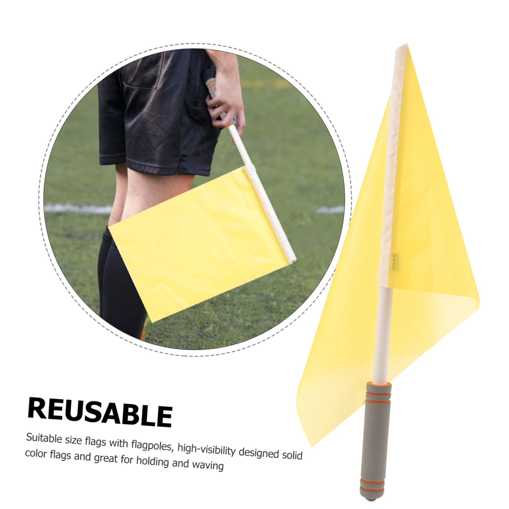 YARNOW Multi-use Hand Flags for Sports Racing Football Soccer Signal Referee Flags 2 Pack Easy to Use Carry