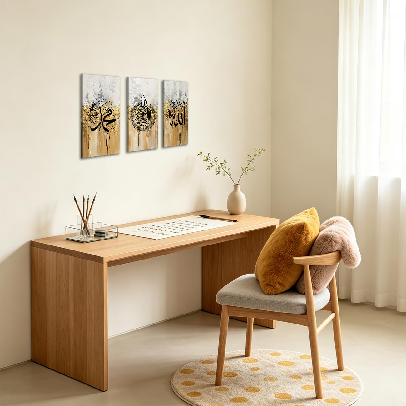 CXHOSTENT islamisches Leinwand Wandbild Ayat al Kursi Wanddeko Rahmen