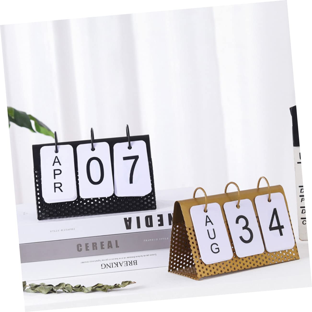 TEHAUX 4pezzi Calendario Decorativo Ferro Battuto Per Scrivania Design Rustico e Creativo Ornamentazione Per Casa e Ufficio Come Per Festività