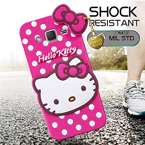 Image of Unirock Hello Kitty Back Case Cover for Samsung Galaxy J7 Nxt| 3D Cute Hello Kitty Case |Soft Silicone Rubber Back Cover with Pendant Kitty Cover for Samsung Galaxy J7 Nxt (Pink)