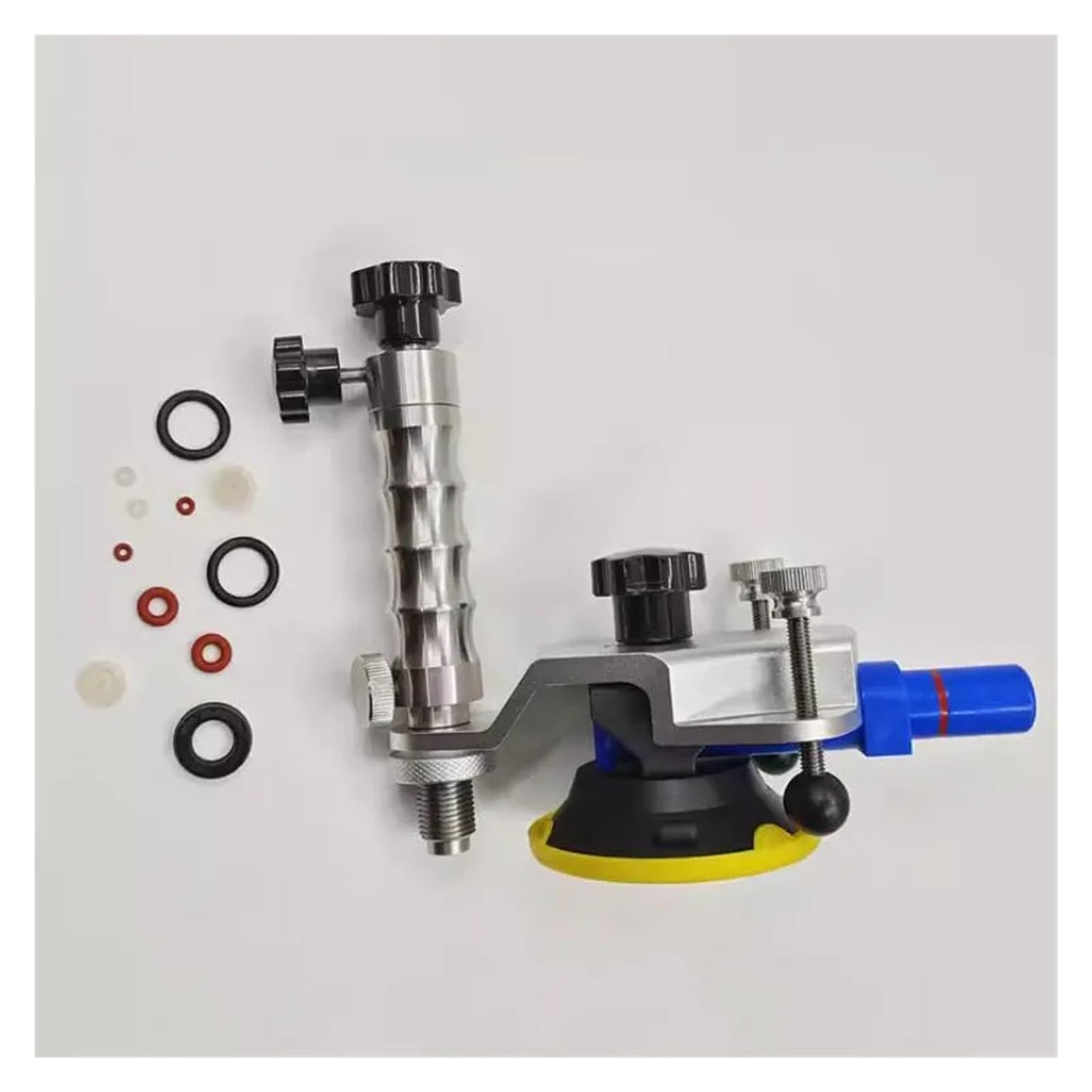 Herramienta de reparación grietas parabrisas con ventosa vacío 3 pulgadas diámetro ajustable + bomba inyección acero inoxidable for delantero coche Para uso de bricolaje