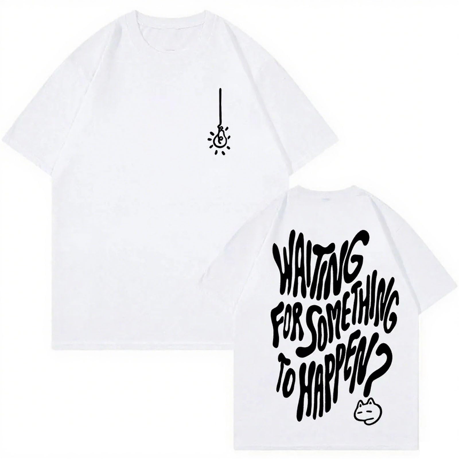 Fosike Omori Merch T-Shirt Men’s Short Sleeves Tshirt Omori Game Tee Shirt Crew Neck Harajuku Casual Top-White||m