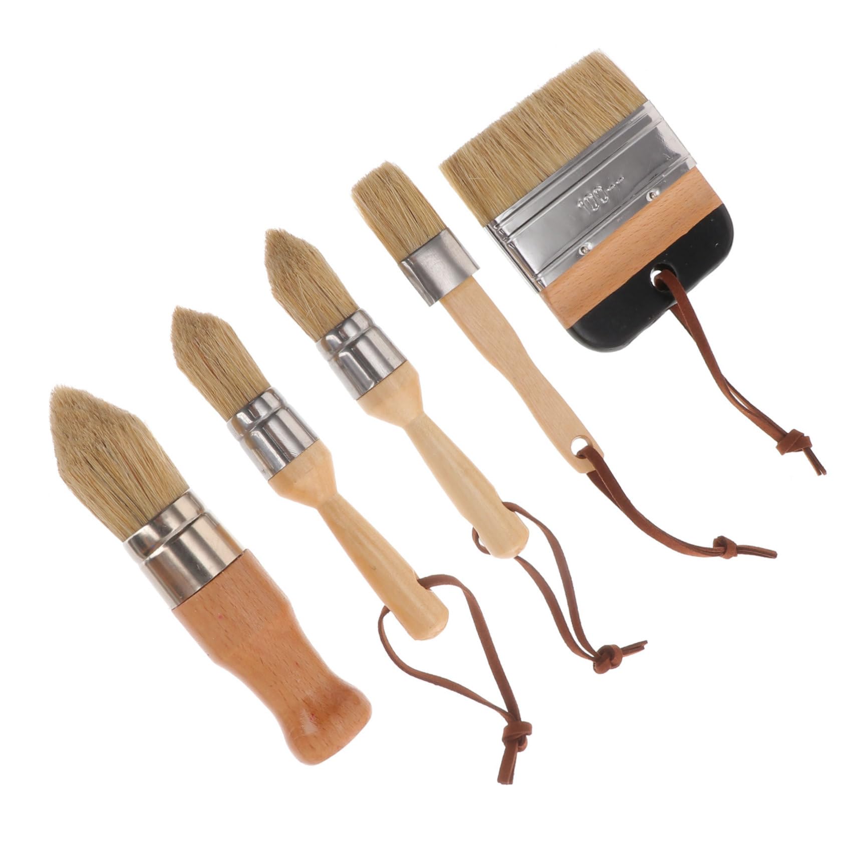 Pinceles de Acrílica con Mango de Madera Brochas y Flexibles para Acabados Proyectos Domésticos