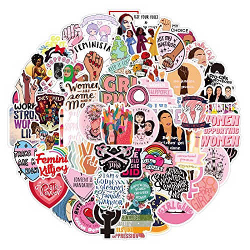 Cobee Autocollants Féministes, 100 Pcs Girl Power Stickers Vinyle Imperméable Autocollants Filles Femmes Cadeaux pour Ordinateur Portable Casque Chapeaux Bouteilles...