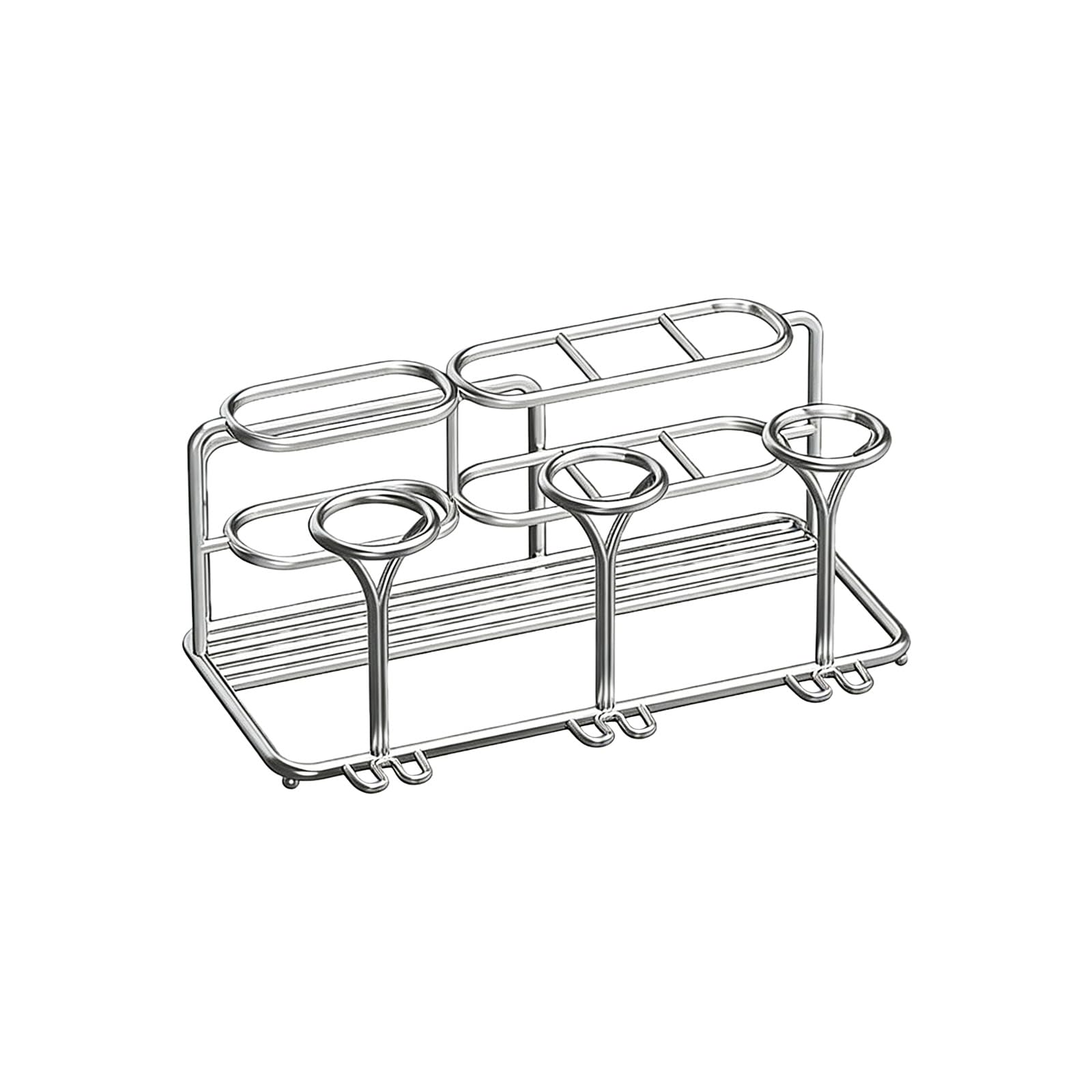 Stainless Steel Toothpaste Toothbrush Dispenser Wall Mount Design Bathroom Toothbrush Organization Rack Space Saving Stainless Steel Toothbursh Rack