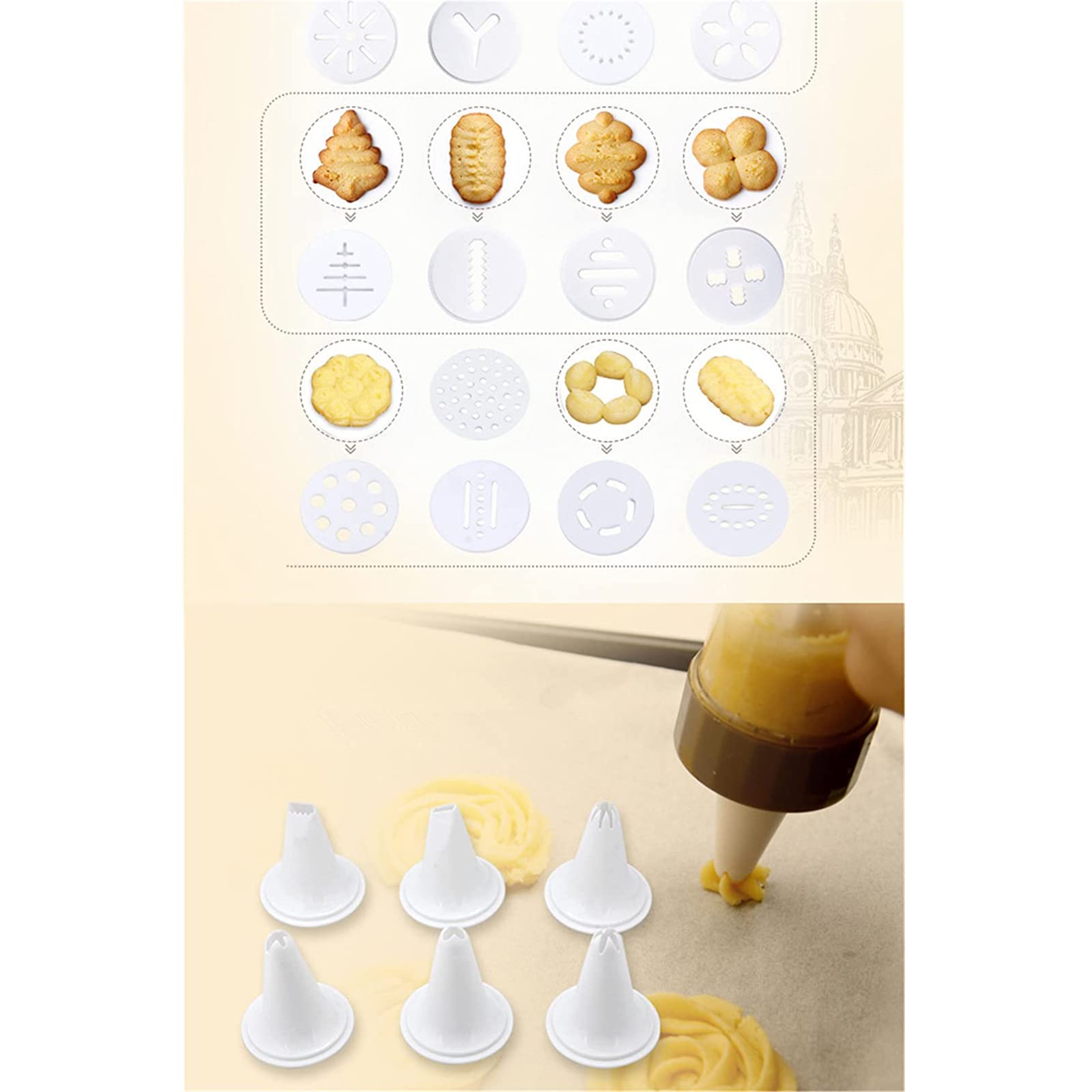 Spremiagrumi Per Decorazione Torte - 13 Stencil E 8 Beccucci In Acciaio - Foto 9