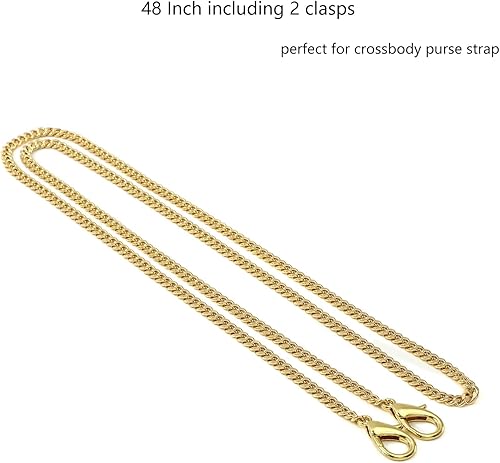 Miniatura 2 de Yichain Mini Nice - Correa de cadena de repuesto para bolso cruzado para hombro, accesorios (oro amarillo, 48 pulgadas)
