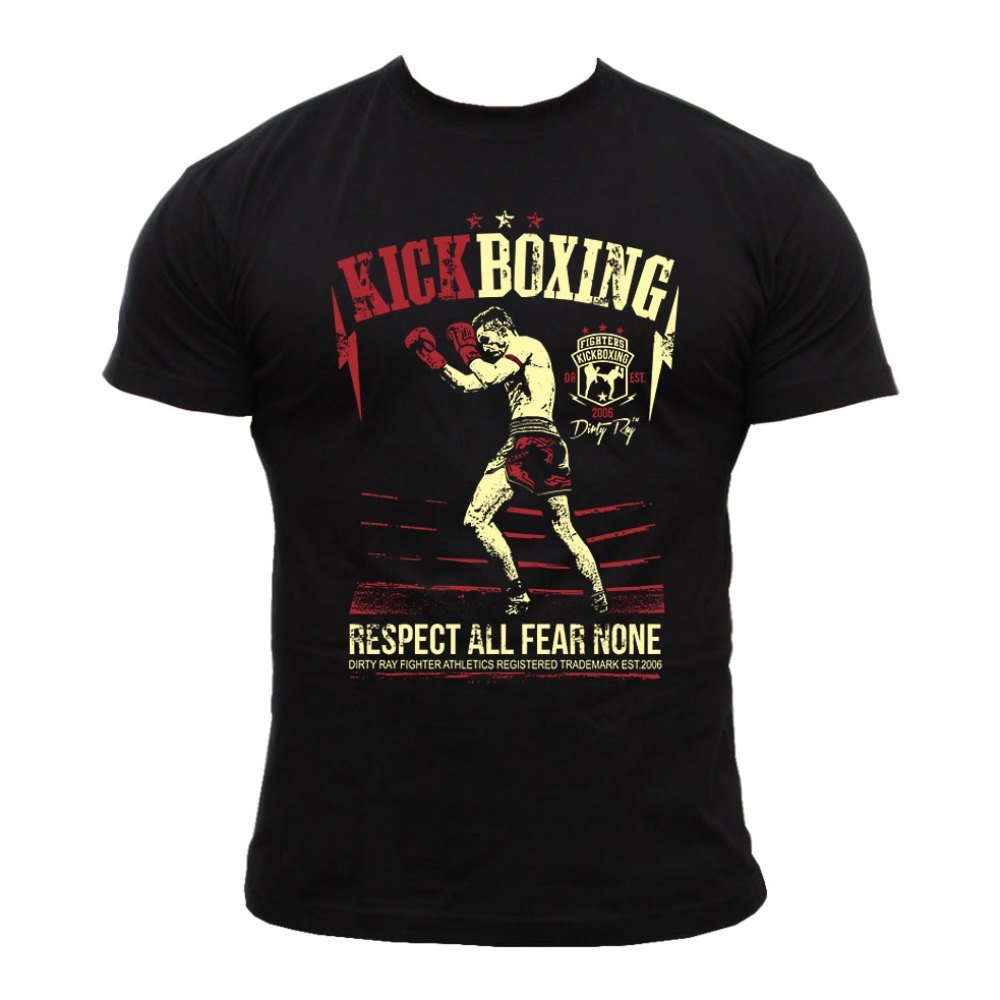 Dirty Ray Men's Black Martial Arts Mma Kick Boxing Short Sleeve T-Shirt Dt9 (S)