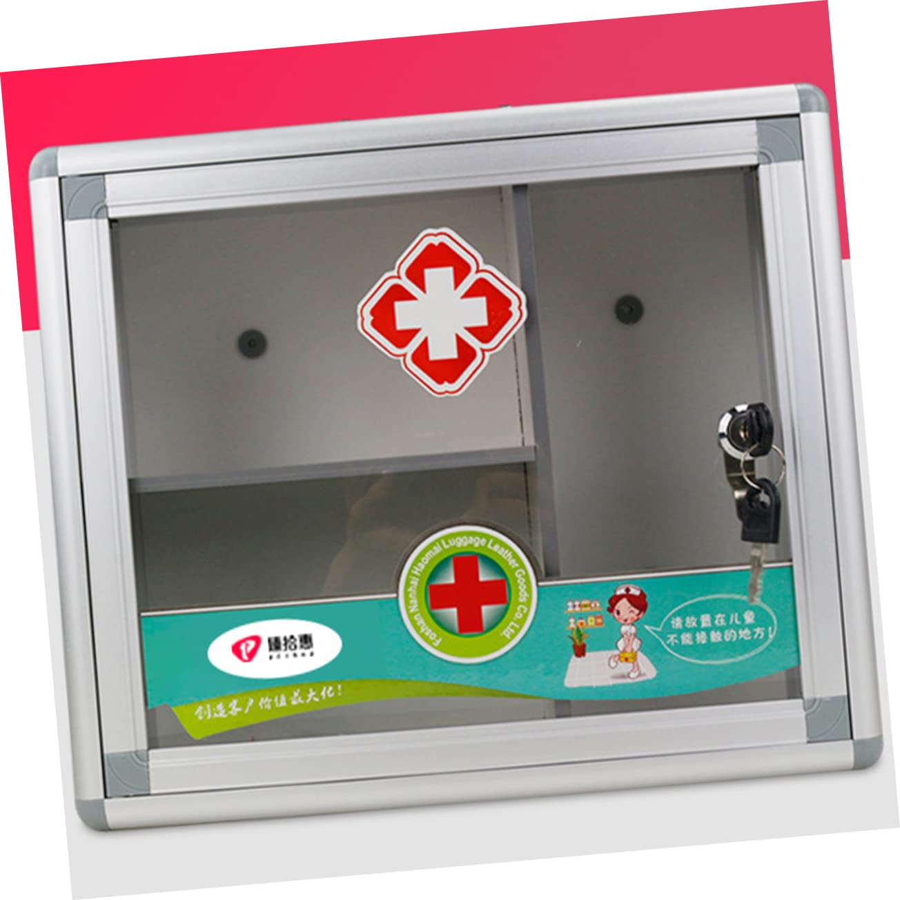 Botiquín Plata Portátil de Primeros Auxilios de Aleación de Aluminio | Tres Compartimentos Tapa, Uso en Casa y Exterior, Diseño de Pared, Contenedor de Almacenamiento para Niños