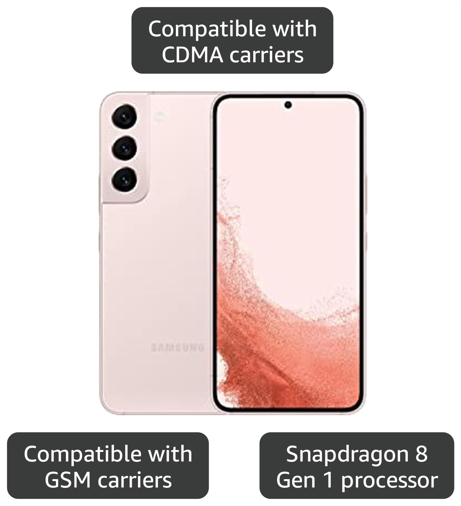Amazon.com: Samsung Galaxy S22 5G, US Version, 256GB, Pink Gold
