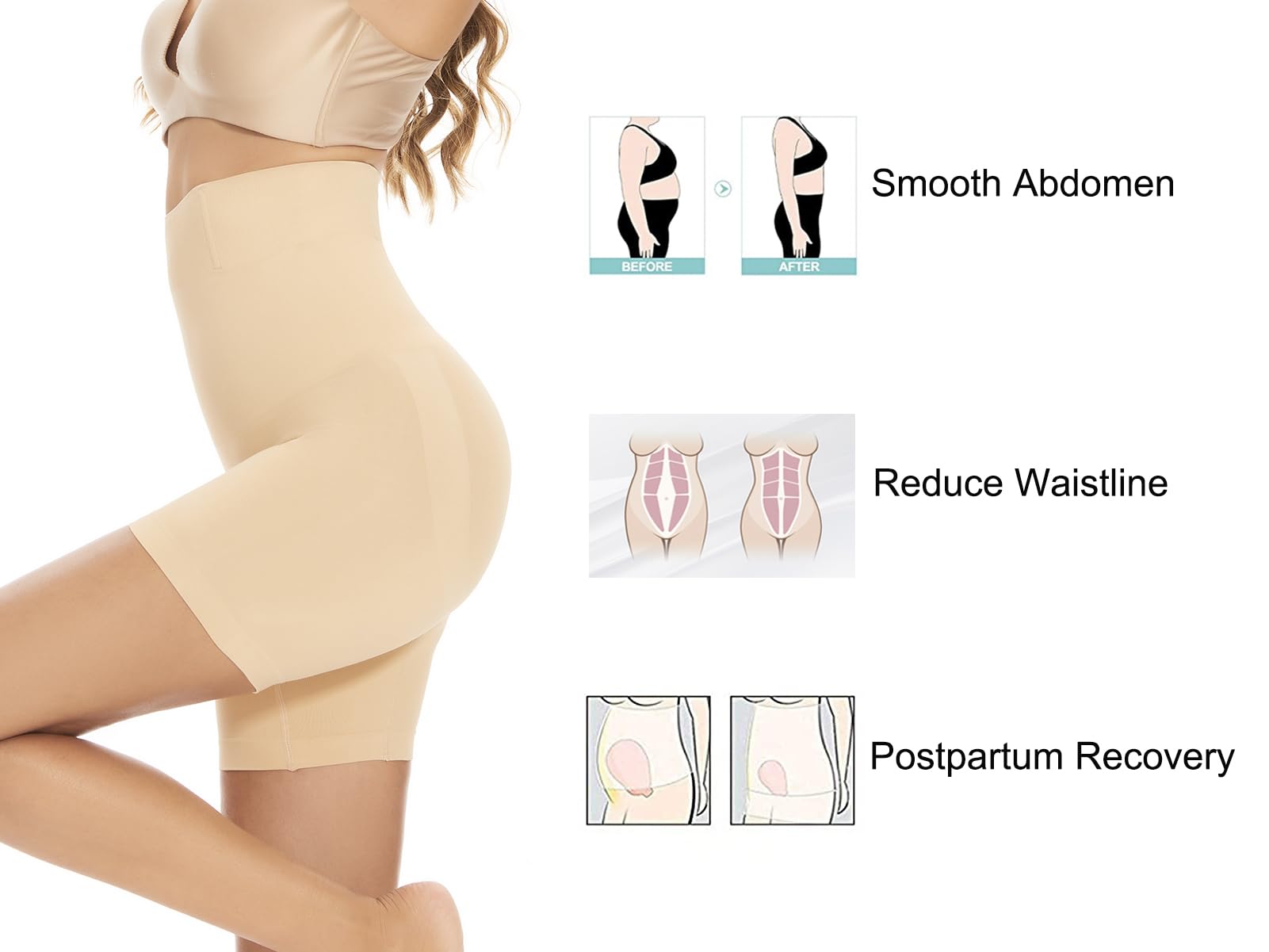 KSKshape Bielizna modelująca brzuch z wysokim stanem bielizna wyszczuplająca uda dla kobiet