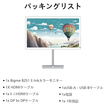 Amazon.co.jp: Bigme B251-25.3 インチe-inkスクリーンを搭載