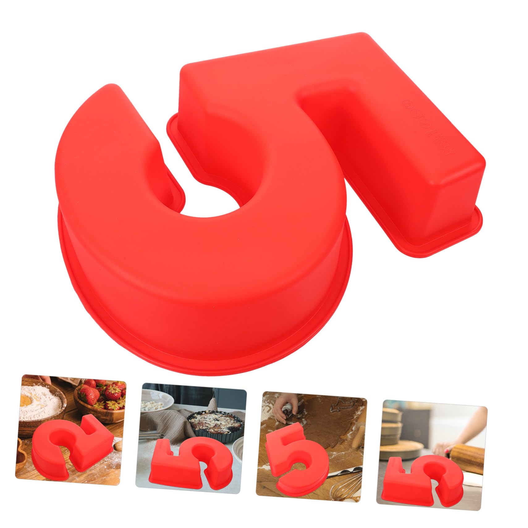 Alipis 5 Piezas Molde De Torta Repostería Casera Herramienta De Molde Para Hornear Latas De Pastel De Números Molde De Pastel De Niños Tarta Pequeña Baking Accessory Gel De Sílice Rojo