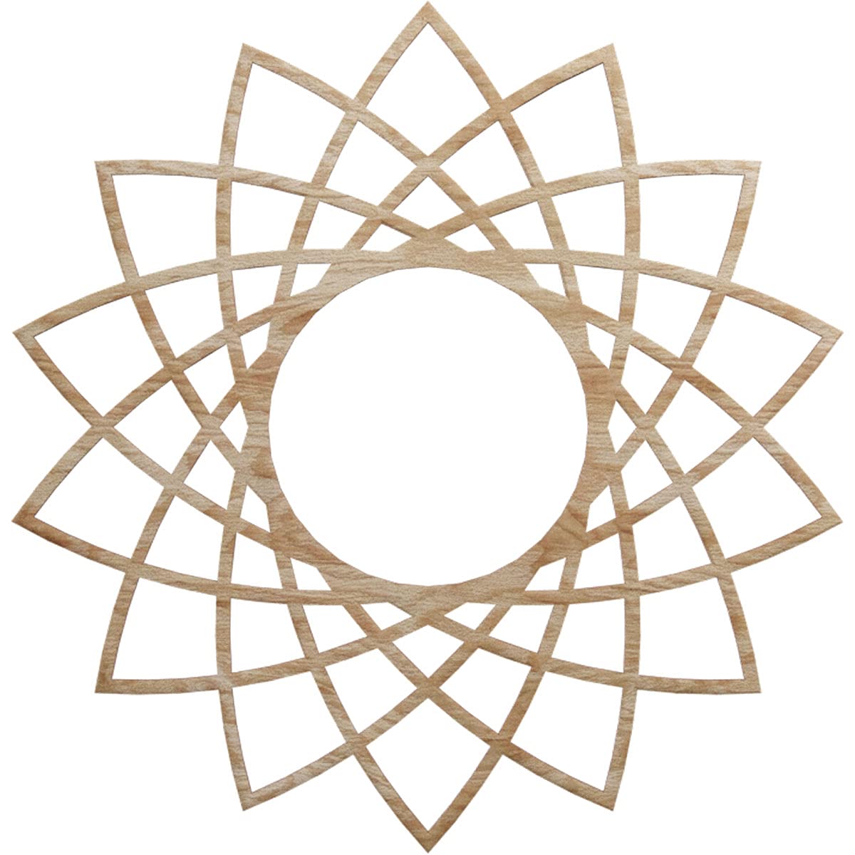 Ekena Millwork 24"OD x 9 1/4"ID x 1/4"T Eleanor Wood Fretwork Pierced Ceiling Medallion, Red Oak