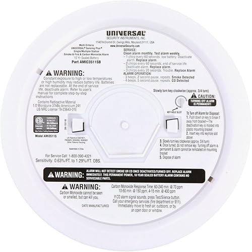 Miniatura 3 de USI AMIC3511SB Sensing Plus Multi Criterios Combo Humo, Fuego y Alarma de Monóxido de Carbono con Batería de 10 Años