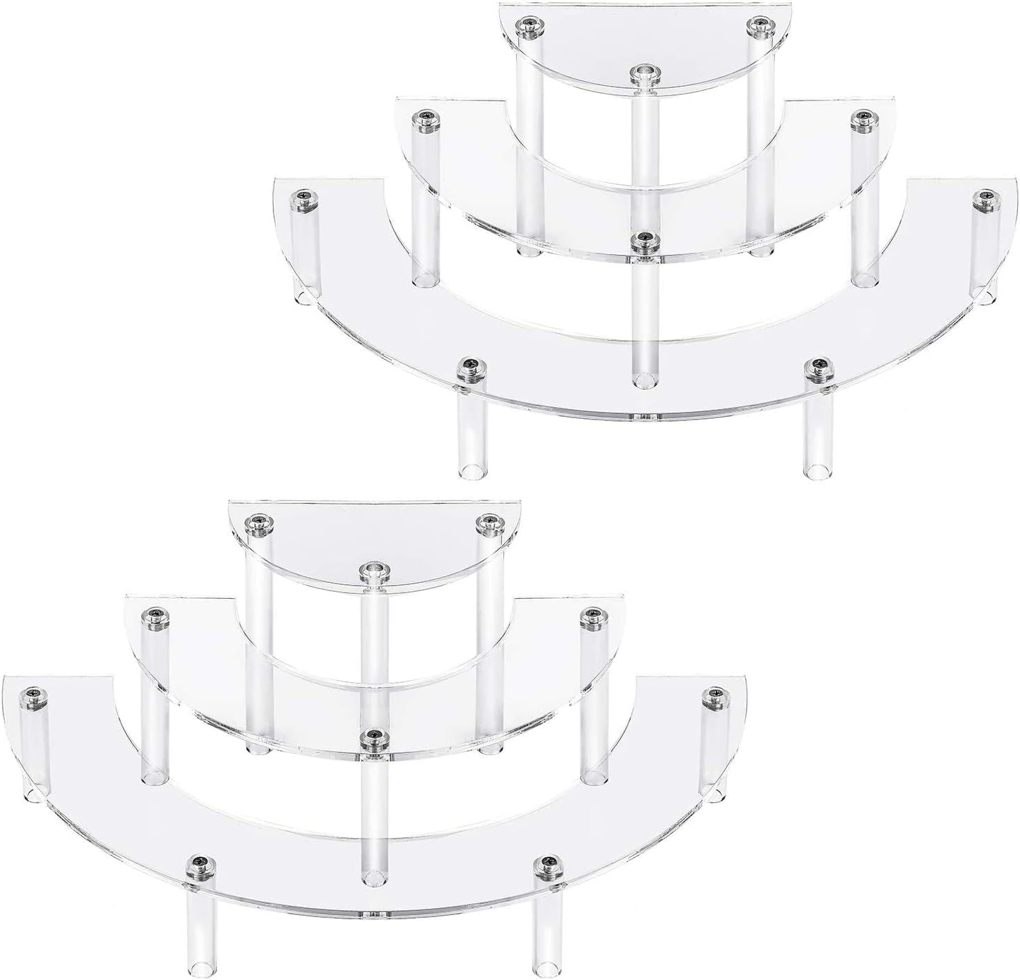 MAimee Acrylic Cupcake Stand, 3 Tier Acrylic Display Stand Half Moon