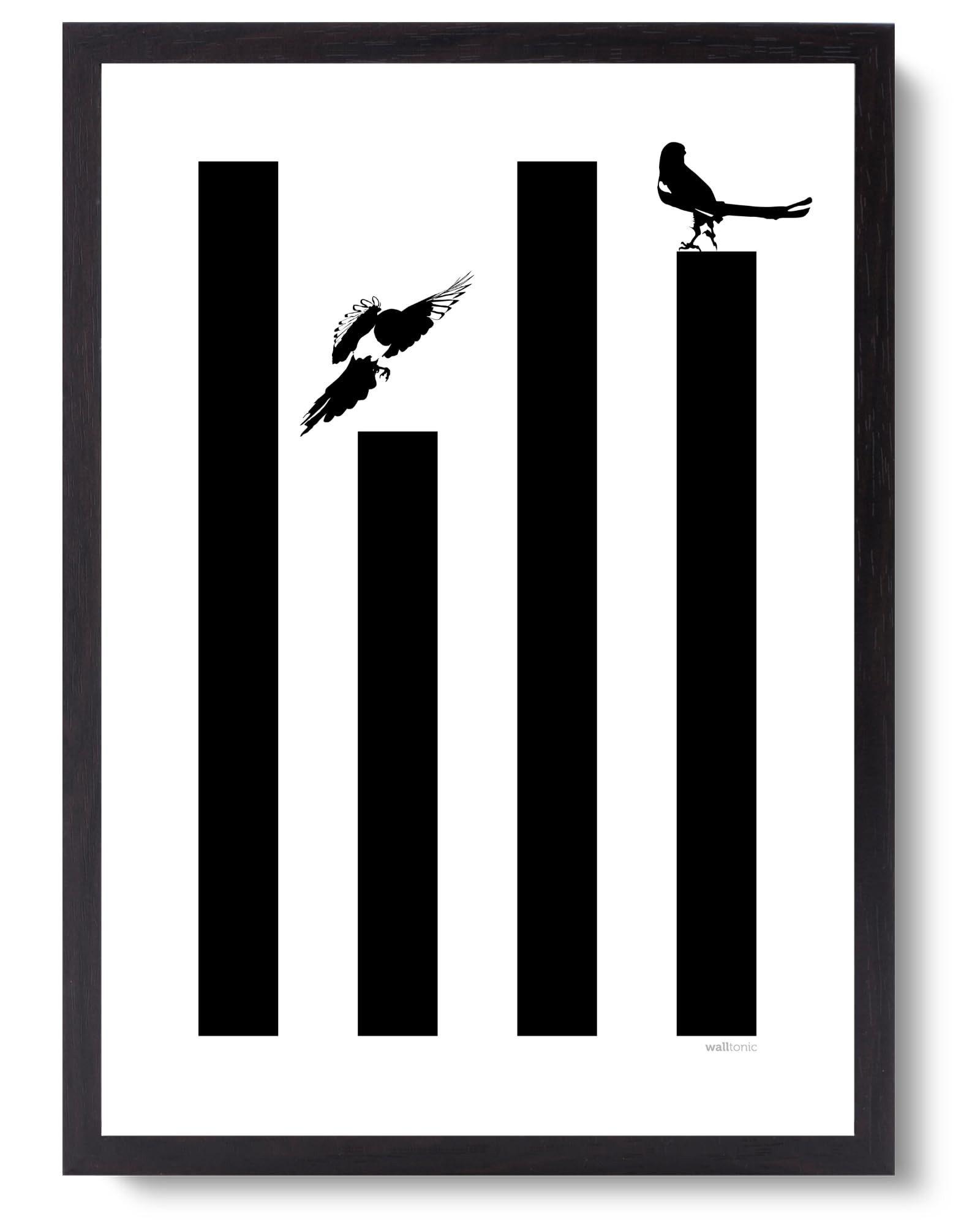 Walltonic Boys White - Newcastle United Fc Football Club 'Magpies' Minimalist Wall Art Print Poster Gift - Unframed - Size A3