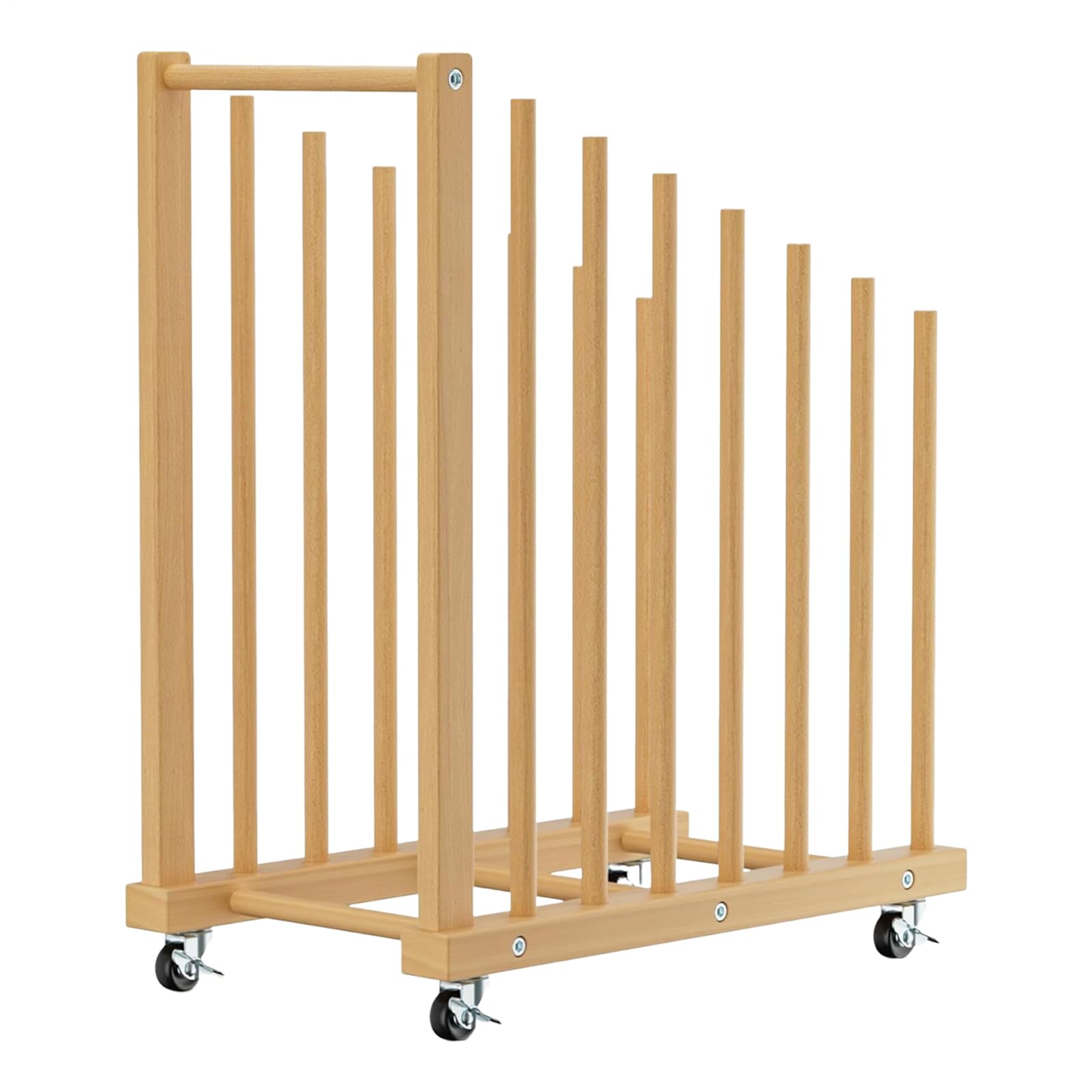 Estante De Almacenamiento De Lienzo Artístico, Diseño De Ruedas Giratorias, Material De Madera De Haya, Organizador De Exhibición De Lienzo, Estante Para Suministros De Arte, Ahorro De Espacio, Para A