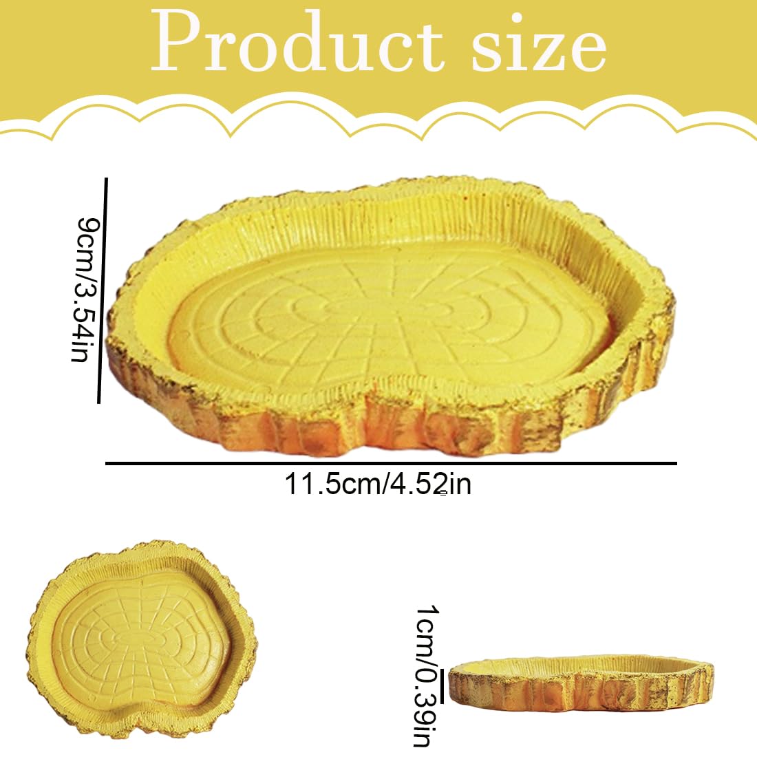 1 pièce Bol d'eau Terrarium, Écuelle pour reptiles, Accessoire pour tortue, serpent, gecko, Bol à nourriture et eau, Écuelle pour terrarium, Accessoire reptile