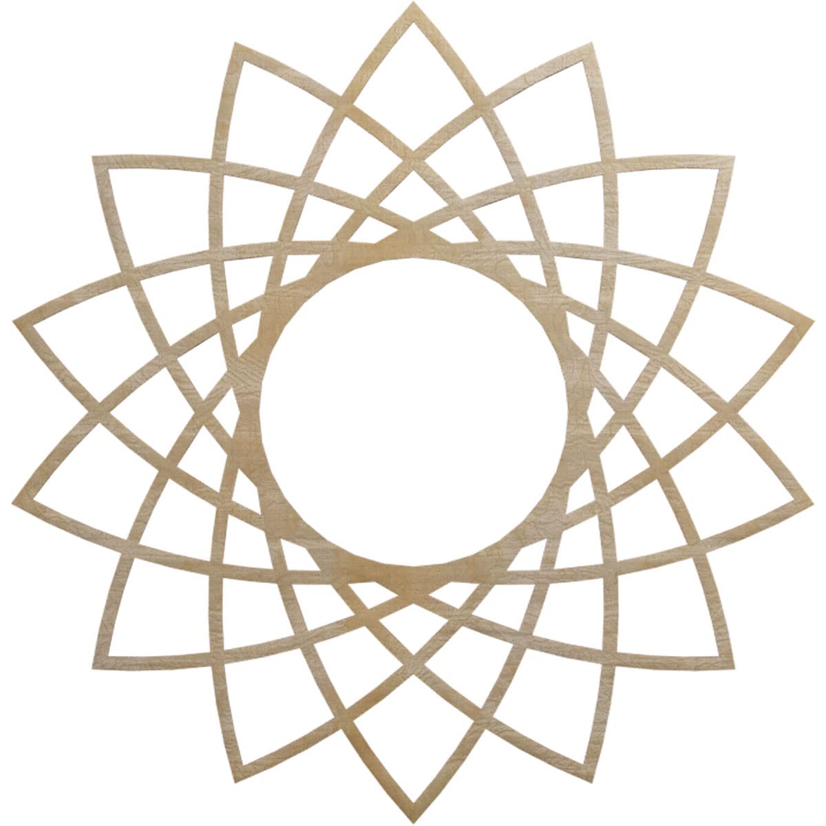 Ekena Millwork 40"OD x 15 3/8"ID x 1/4"T Eleanor Wood Fretwork Pierced Ceiling Medallion, Birch
