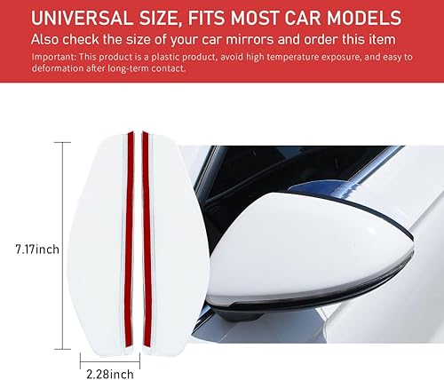 Miniatura 2 de Ziciner 2 piezas de visera de lluvia para cejas, impermeable, protector de espejo retrovisor lateral automático, cubierta de espejo de visión de