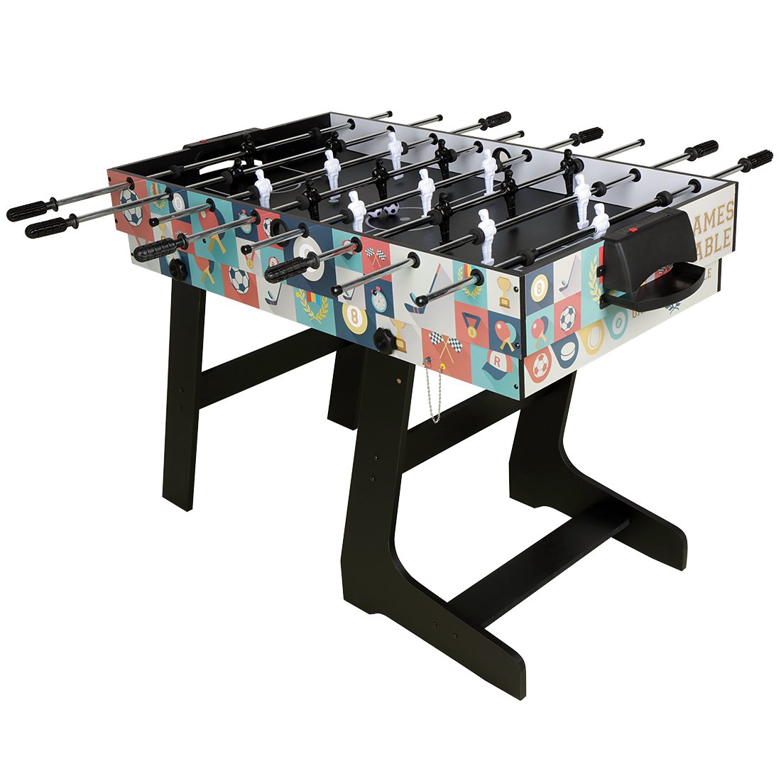 hj Table Pliable Multi Jeux 4 en 1 Pliante 121cm-Billard/Babyfoot/Hockey/Tennis de Table