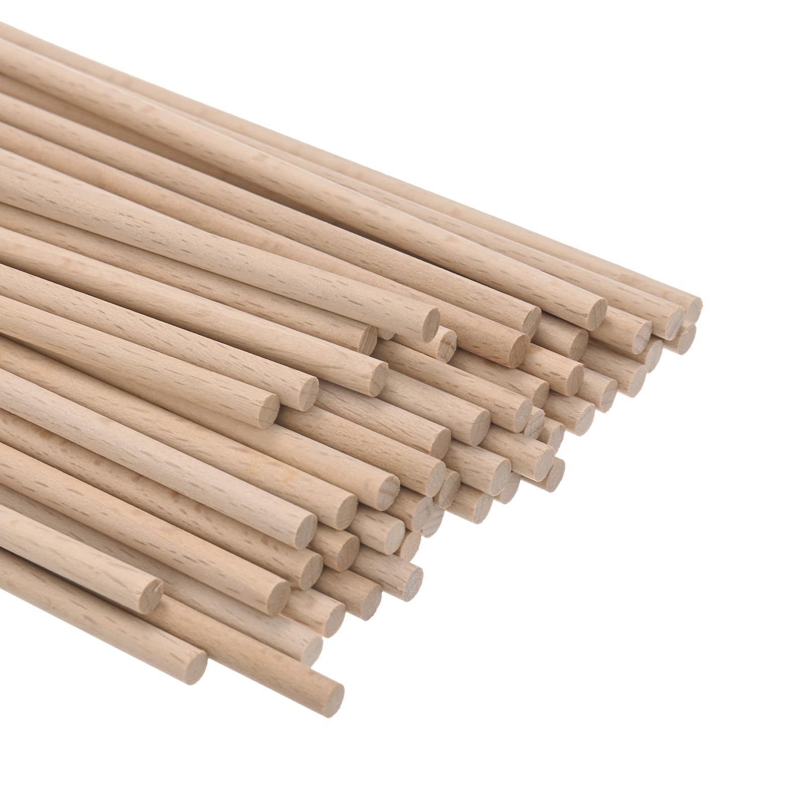 M METERXITY 50-Pack Dowel Rods Wood Sticks, 13/64 x 6 Inch Wooden Dowel Rods, Unfinished Hardwood Sticks