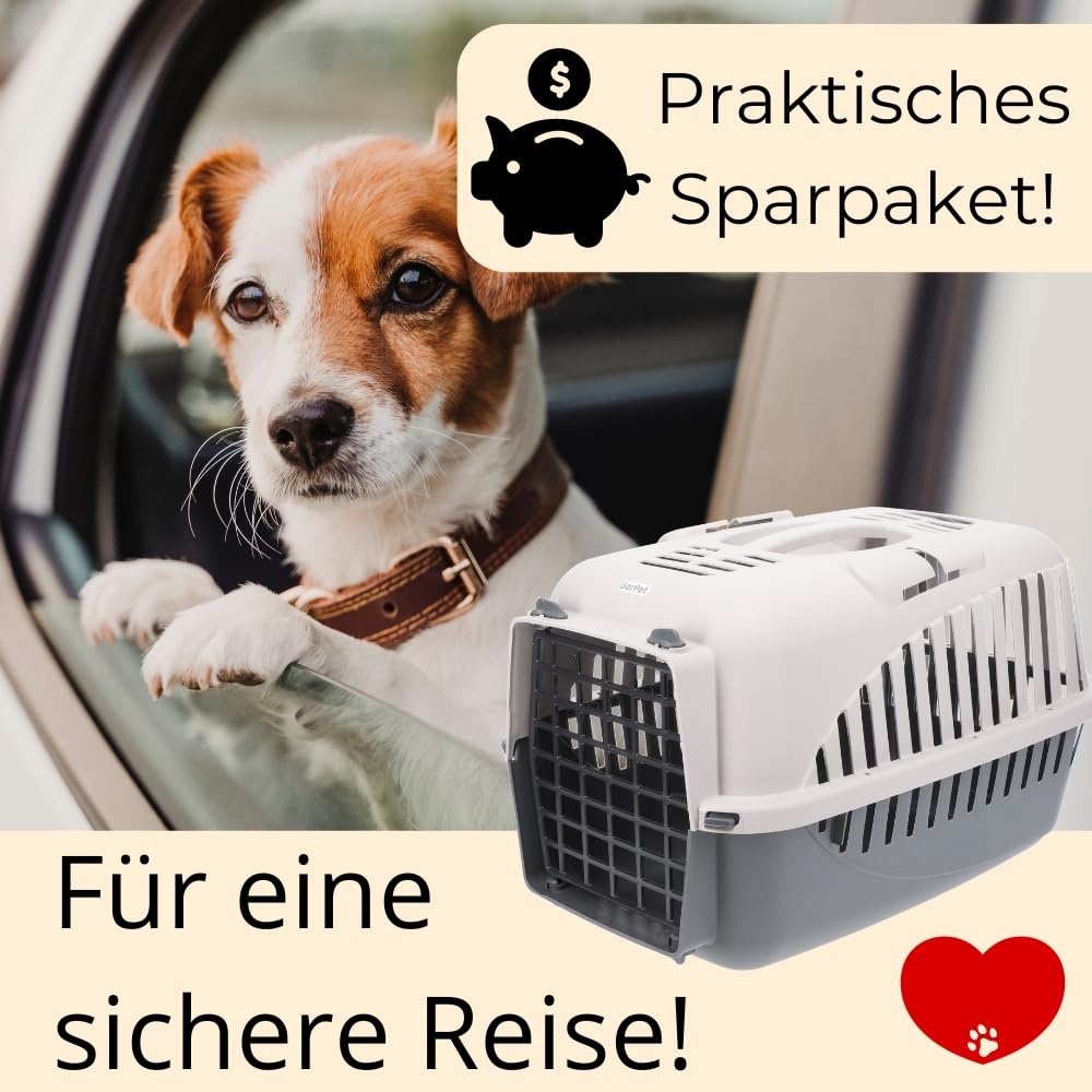 2er Set Hundebox Auto Rückbank Transportbox Katze Katzentransportbox Transportbox Kaninchen Katzenkorb Transport Hundetransportbox Grau