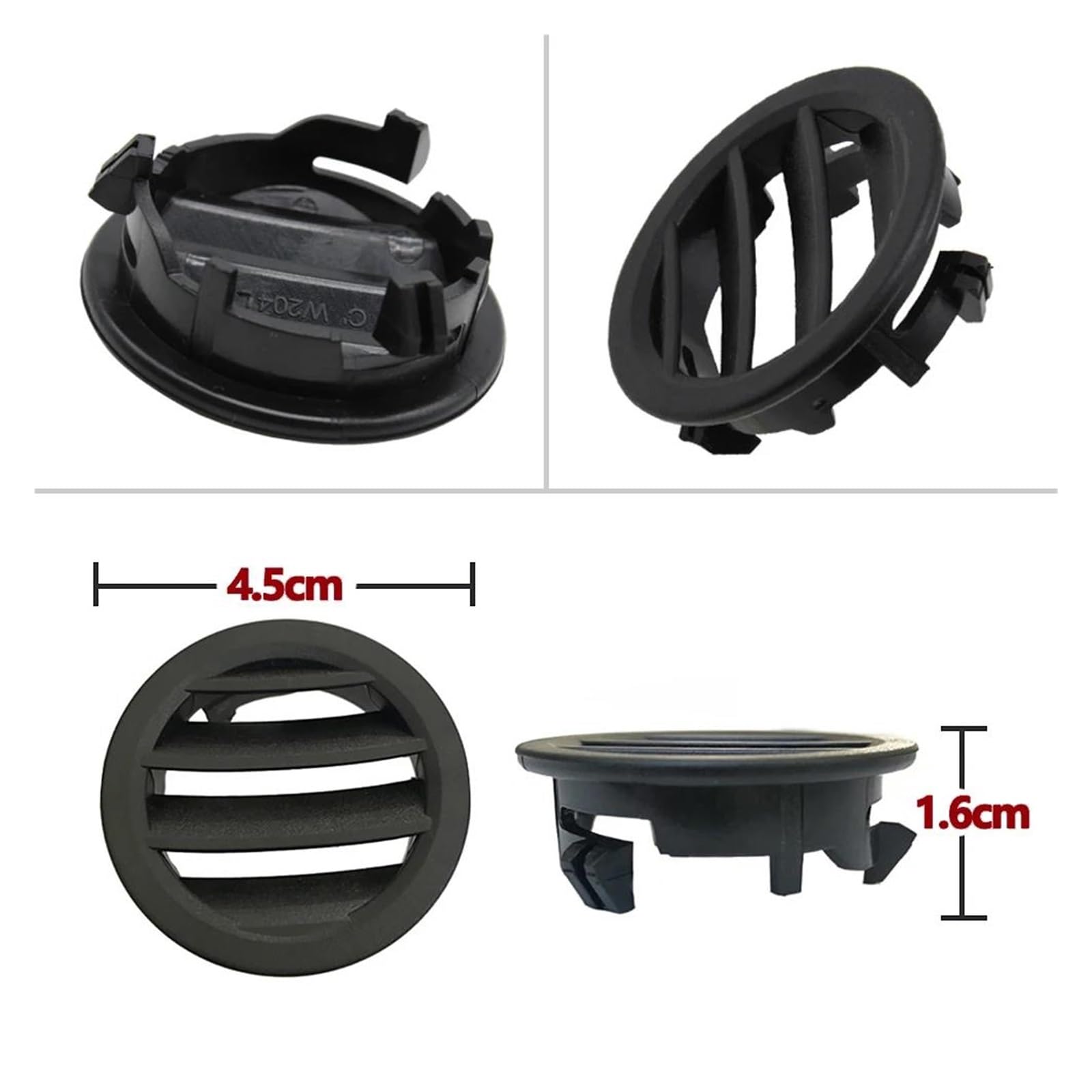 Bocchette Aria Mercedes Classe C W204 Bocchetta D'aria Per Benz Classe C W204 C180 C200 220 230 260 280 300 350 2007-2011 Copertura Della Griglia Di Ventilazione AC Rotonda Presa Aria Condizionata(Black - 7