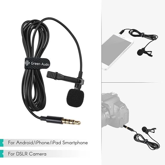 Lavalier Lapel Microphone - clip Lavalier Microphone System, Professional Lapel Mic Speaker Microphone, Versatile Recording Mic for Teaching, Live Performances, Stage Recording