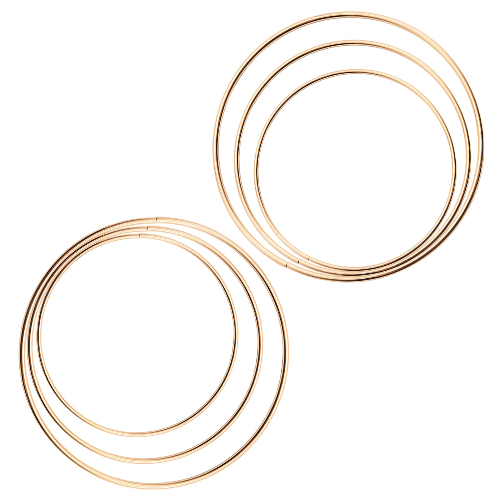 Pocoxll 6 Pcs Metal Floral Hoops, Wreath Macrame Hoop Rings, Metal O Rings