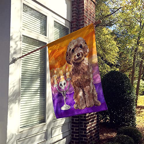 Drapeau Cockapoo marron d'Halloween en toile de haute qualité multicolore grand format - 3