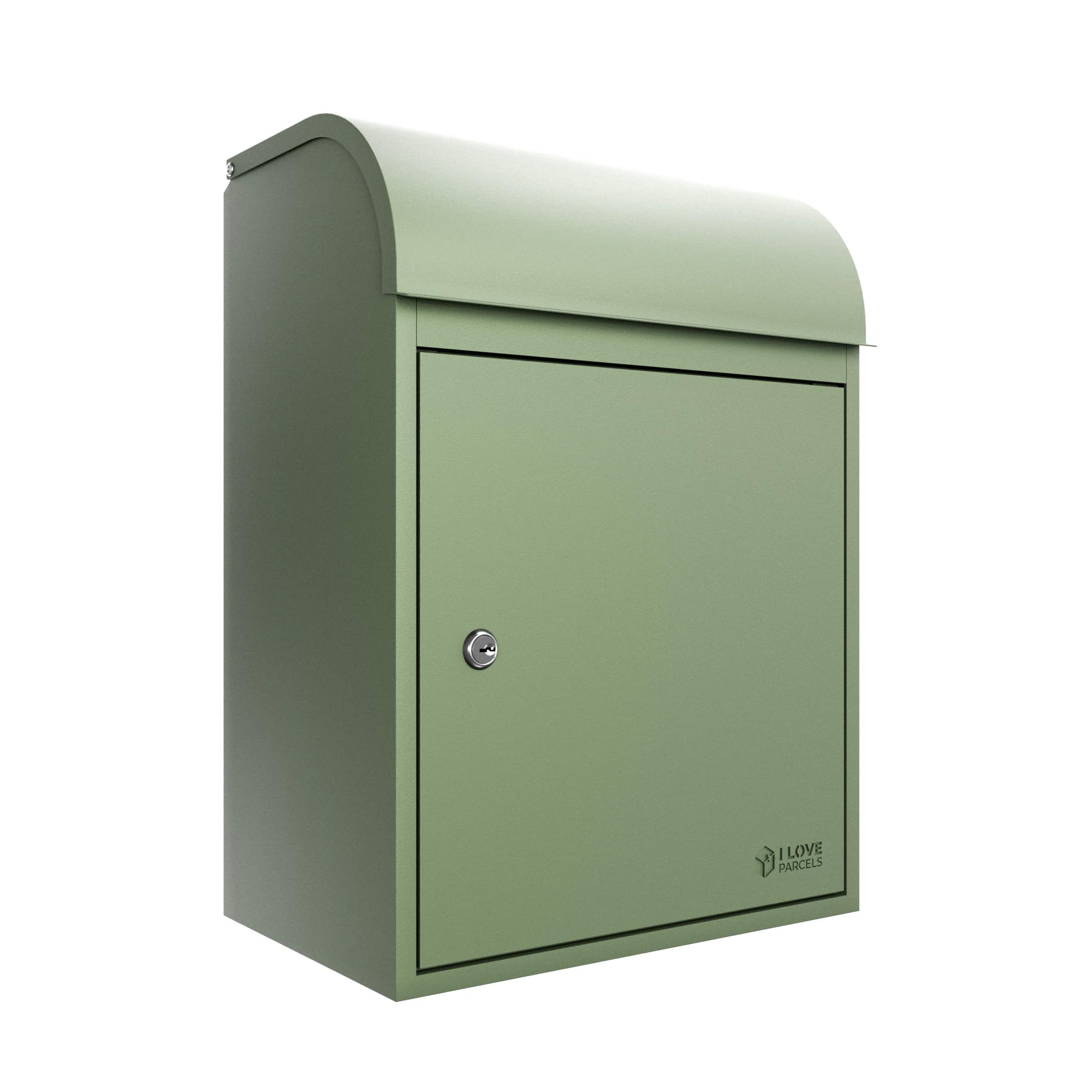 Iloveparcels Green Fulham Premium Small Parcel Drop Box. Waterproof Safe & Secure Delivery Parcel Box Outdoor, Delivery Box, Post & Letterbox With Anti Theft Key Lock Mounted To Wall Pale Ral 6021